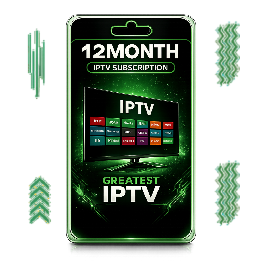 Greatest IPTV 12 Month IPTV Subscription digital package design
